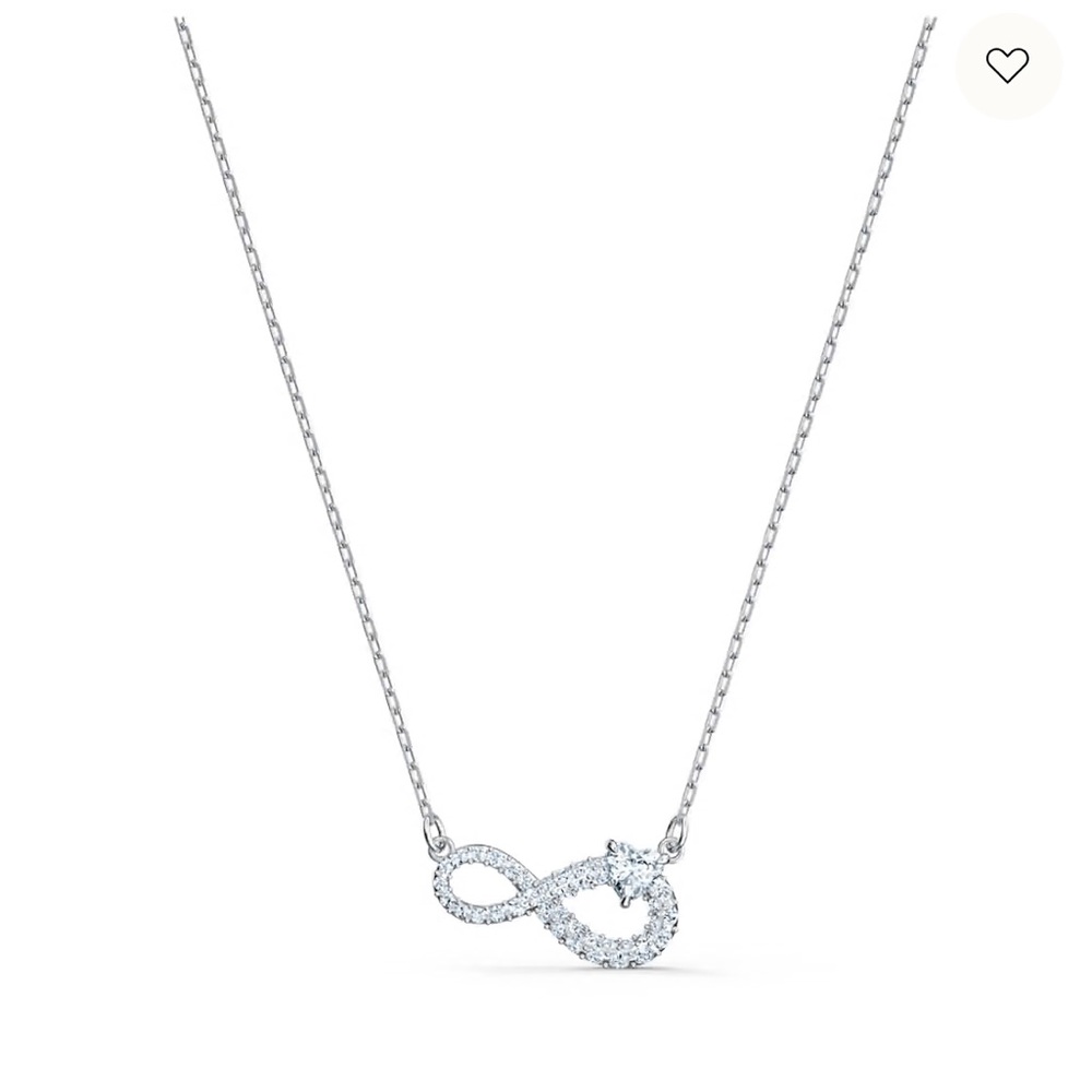 Swarovski Silver Infinity Necklace with Clear Crystals